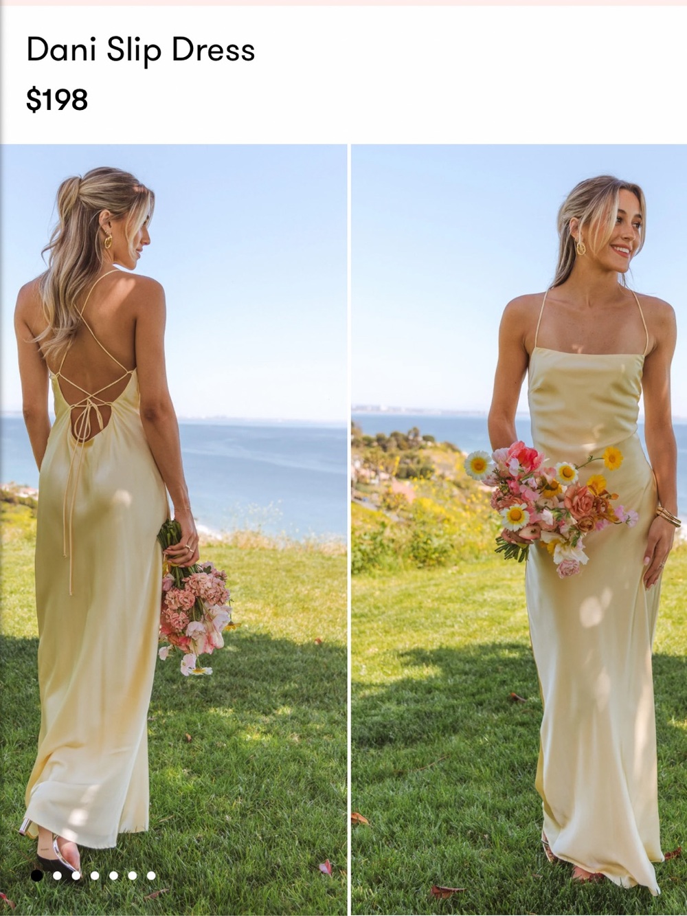 Show Me Your MuMu Dani Slip Dress in Light Yellow Satin